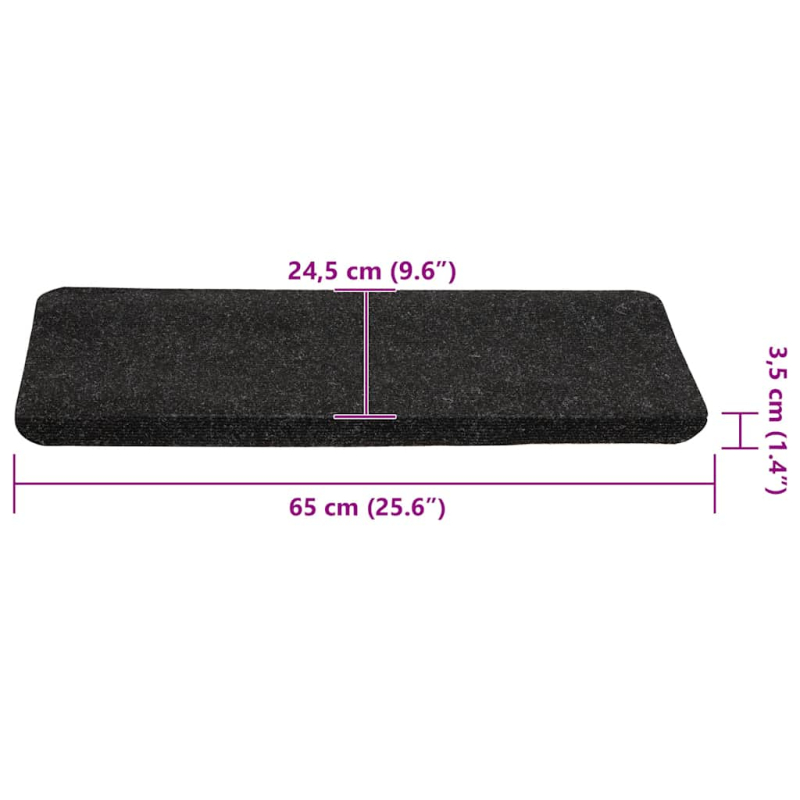 Stufenmatten Selbstklebend 30 Stk. Anthrazit 65x24,5x3,5 cm