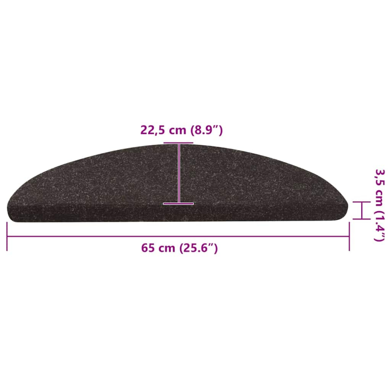Stufenmatten Selbstklebend 20 Stk. Schwarz 65x22,5x3,5 cm