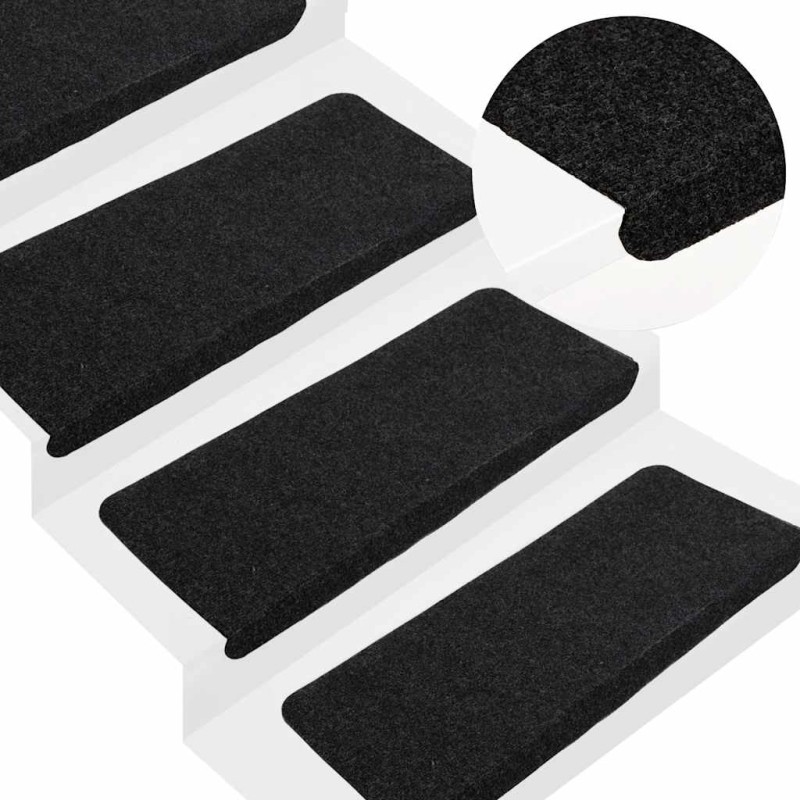 Stufenmatten Selbstklebend 30 Stk. Schwarz 65x24,5x3,5 cm