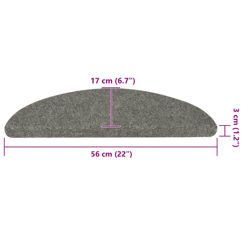 Stufenmatten Selbstklebend 20 Stk. Grau 56x17x3 cm