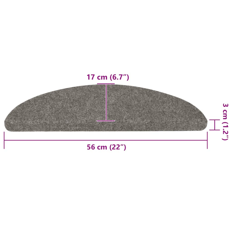 Stufenmatten Selbstklebend 30 Stk. Grau 56x17x3 cm
