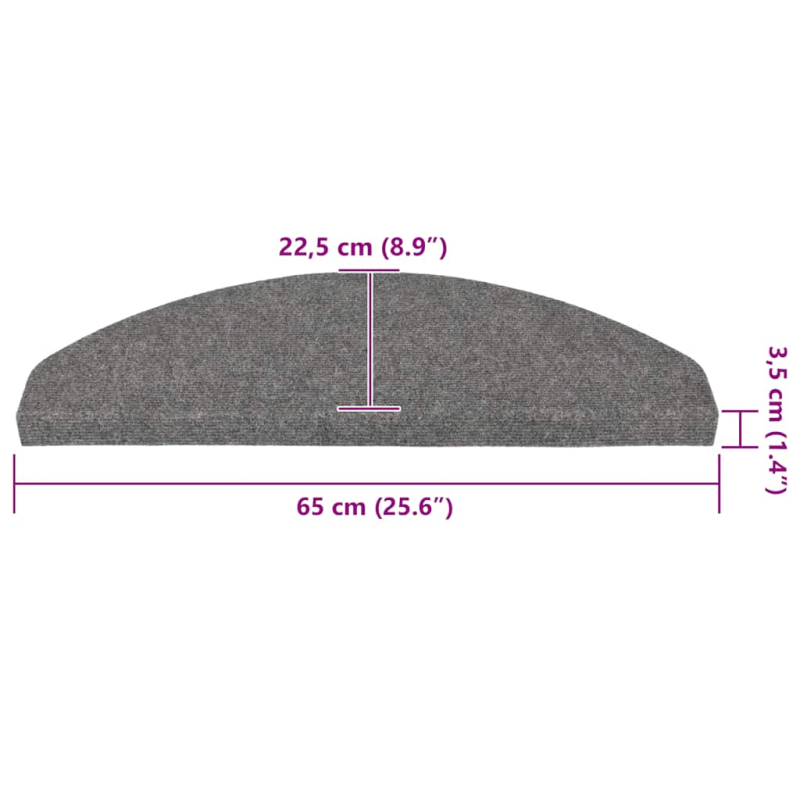 Stufenmatten Selbstklebend 30 Stk. Grau 65x22,5x3,5 cm