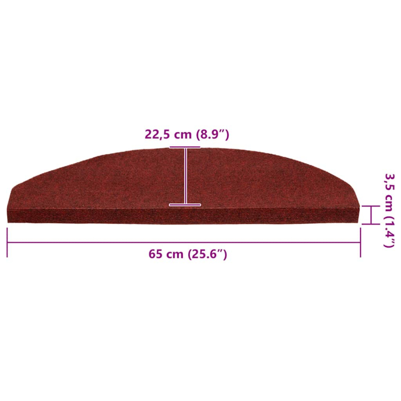 Stufenmatten Selbstklebend 30 Stk. Rot 65x22,5x3,5 cm