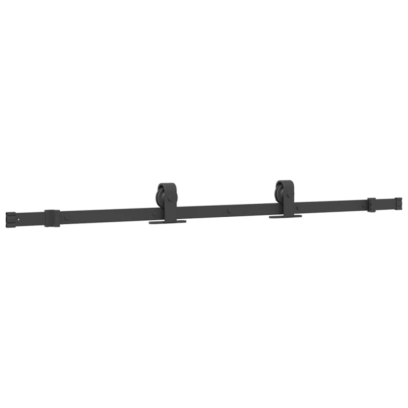 Schiebetür mit Beschlag Schwarz 76x205 cm ESG-Glas