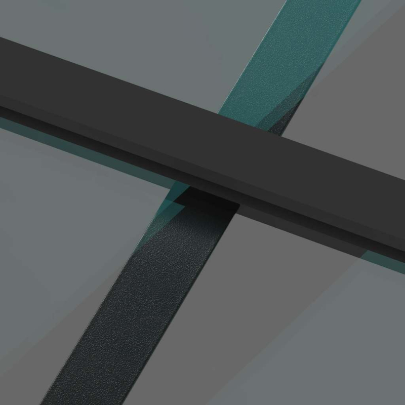 Schiebetür mit Beschlag Schwarz 90x205 cm Hartglas