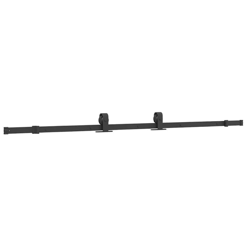 Schiebetür mit Beschlag Schwarz 76x205 cm ESG-Glas