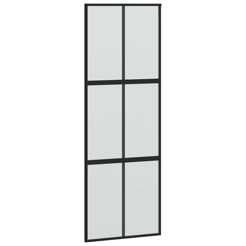 Schiebetür mit Beschlag Schwarz 90x205 cm Hartglas