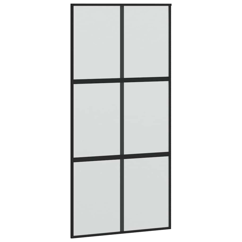 Schiebetür mit Beschlag Schwarz 102,5x205 cm Hartglas