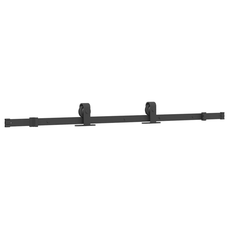 Schiebetür mit Beschlag Schwarz 76x205 cm ESG-Glas