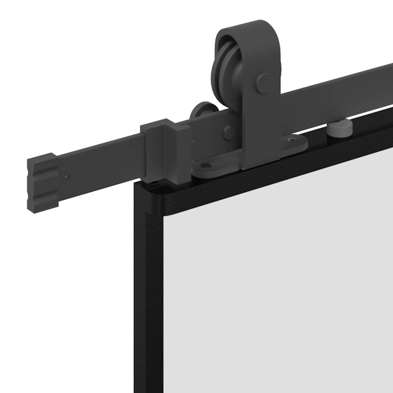 Schiebetür mit Beschlag Schwarz 102,5x205 cm ESG-Glas