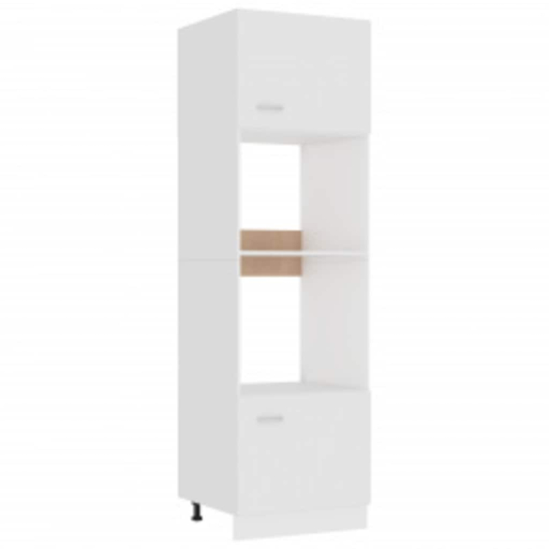Mikrowellenumbauschrank Lyon Weiß 60x57x207 cm Holzwerkstoff