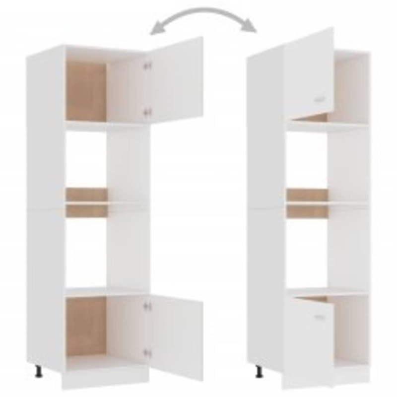 Mikrowellenumbauschrank Lyon Weiß 60x57x207 cm Holzwerkstoff