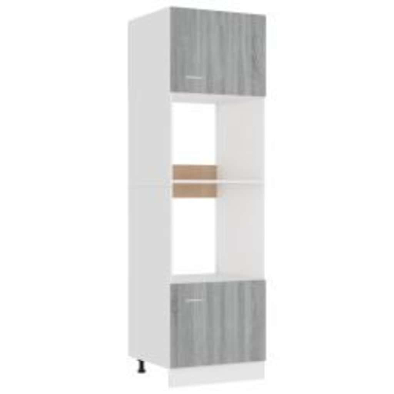 Mikrowellenumbauschrank Lyon Grau Sonoma 60x57x207 cm Holzwerkstoff