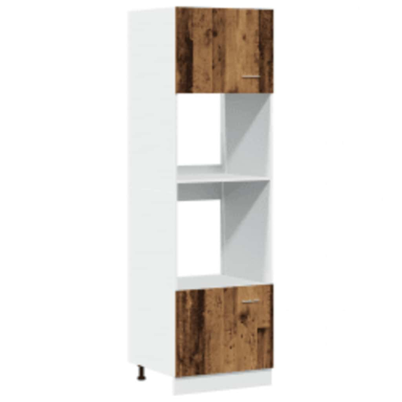 Mikrowellenschrank Lyon Altholz-Optik 60x57x207 cm Holzwerkstoff