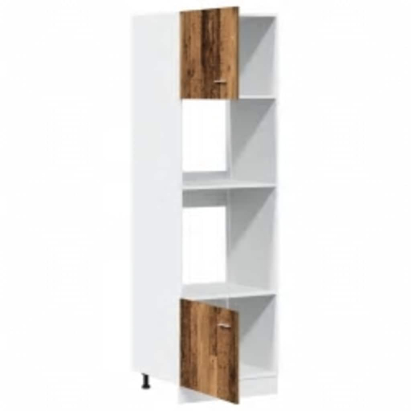 Mikrowellenschrank Lyon Altholz-Optik 60x57x207 cm Holzwerkstoff
