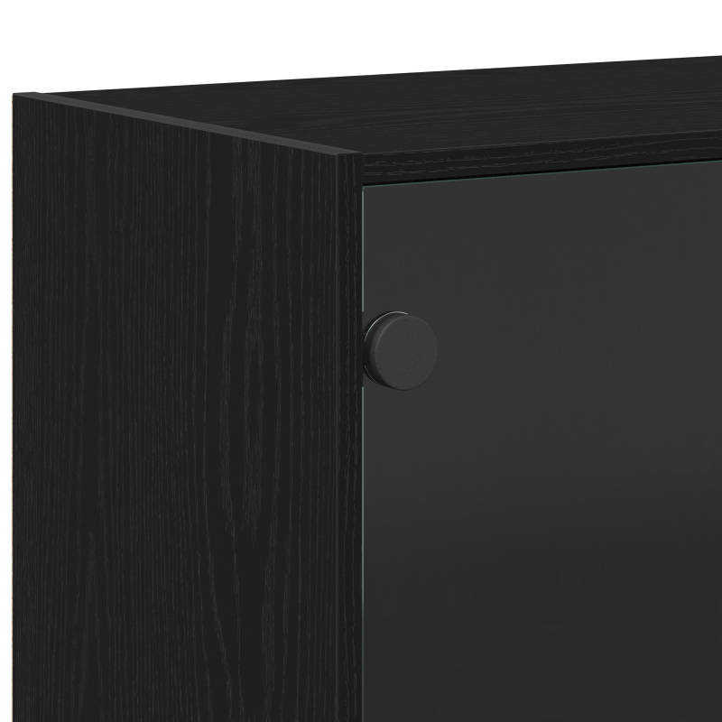 Sideboard Schwarz Eiche 102x37x75,5 cm Engineered Wood