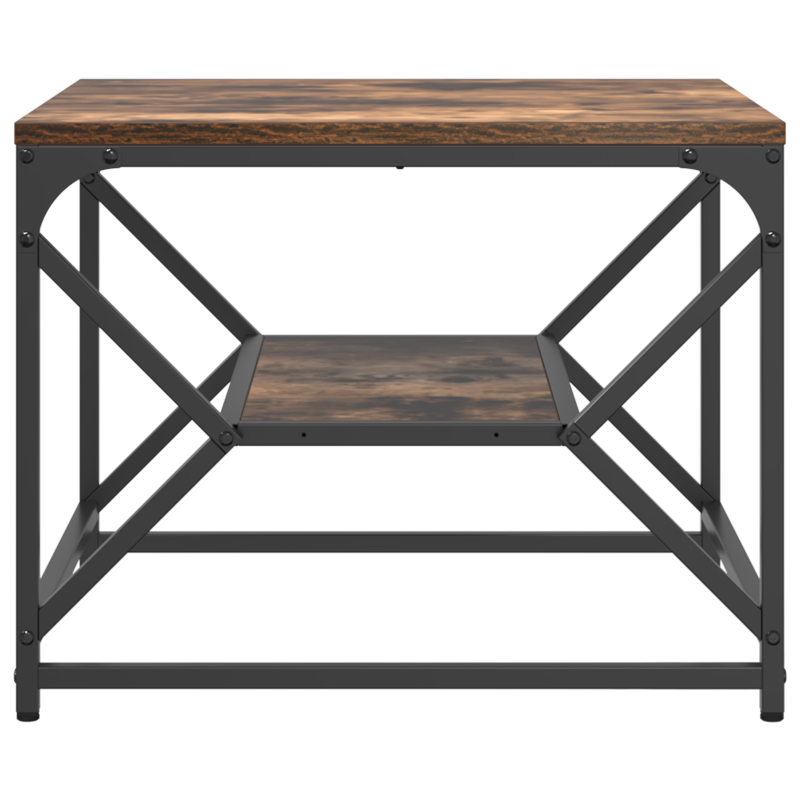 Couchtisch mit Regal in Rauch-Eiche 51x50x40 cm aus Faserholz