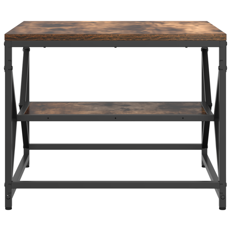 Couchtisch mit Regal in Rauch-Eiche 51x50x40 cm aus Faserholz
