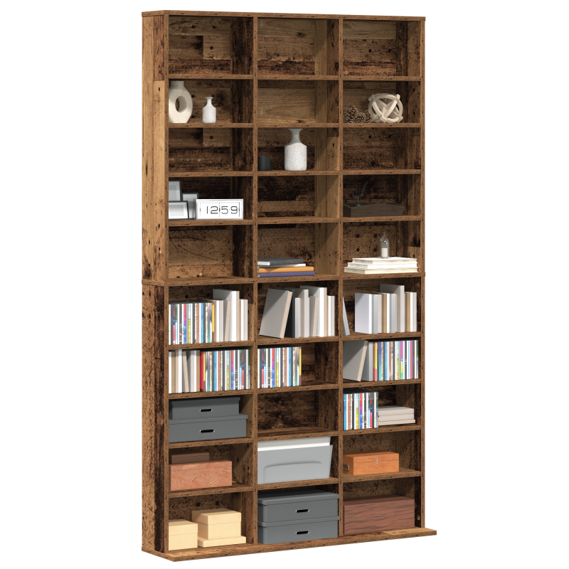 CD Schrank - Altes Holz - 101x23x177,5 cm - Holzwerkstoff