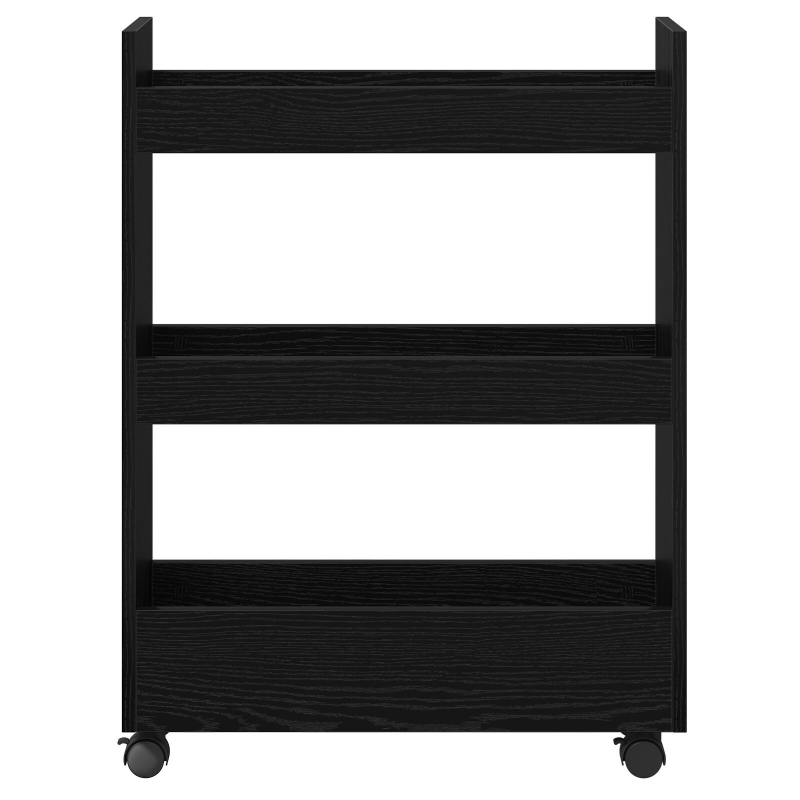 schmaler Aufbewahrungstrolley 3 Tier Schwarze Eiche Ingenieuholz