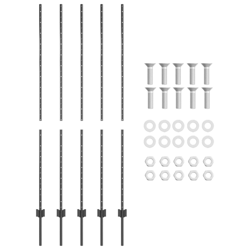 Zaunpfosten 10 Stück U-Kanal Grau 150 cm Stahl