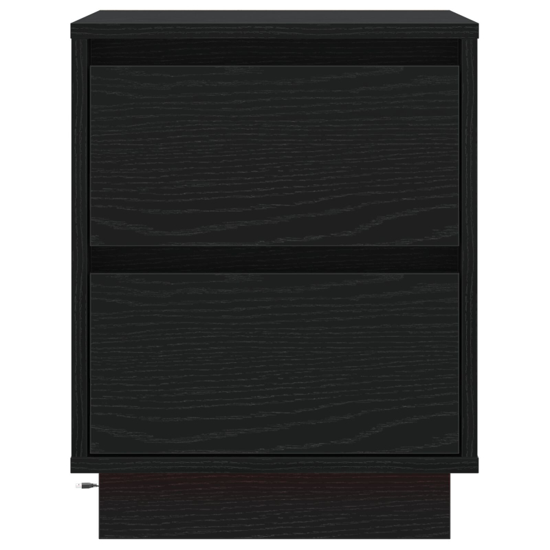 Nachttisch mit LED Lichtern Schwarz 39x34,5x50 cm