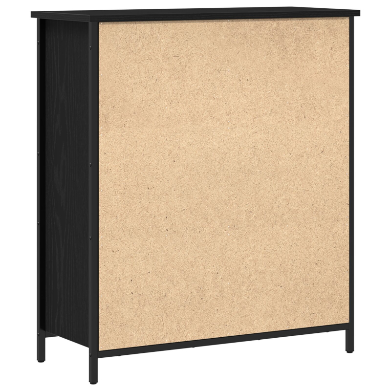 Sideboard Schwarze Eiche 70x30x80 cm Holzwerkstoff und Stahl