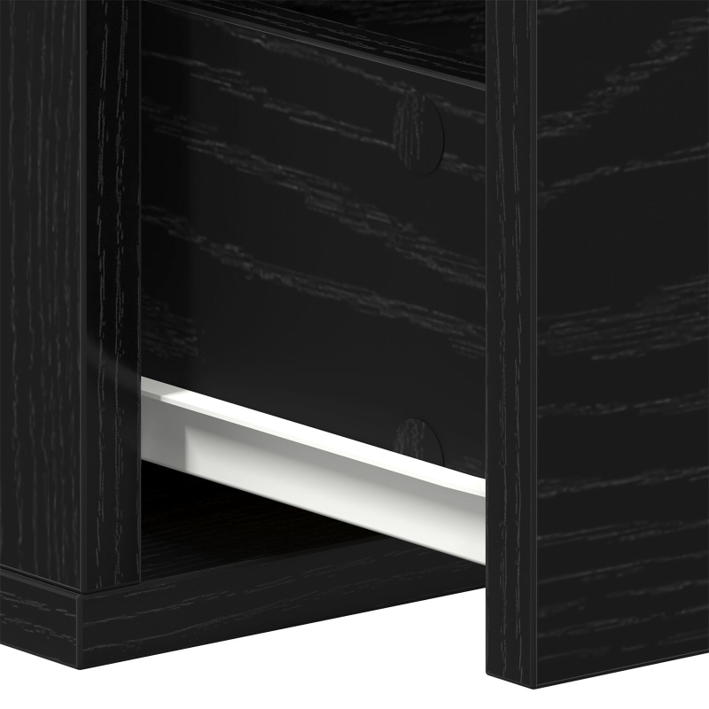 Wandmontiertes Schubladenregal Schwarz Eiche 60x26x18,5cm Holzwerkstoff