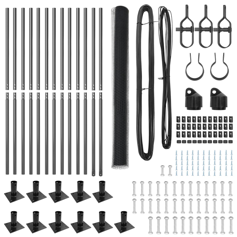 Zaunset Set aus 2 Grau Metall 25 x 1,5 m Langlebig