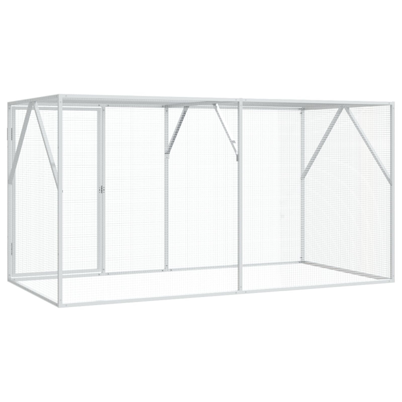 Vogelvoliere Anthrazit 102x208x108 cm Stahl