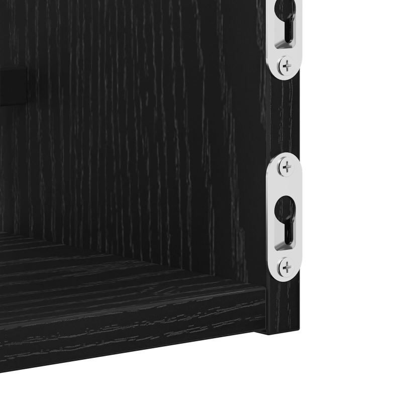 Wandregale 2 Stück Schwarz Eiche 60x16x14 cm Melamin