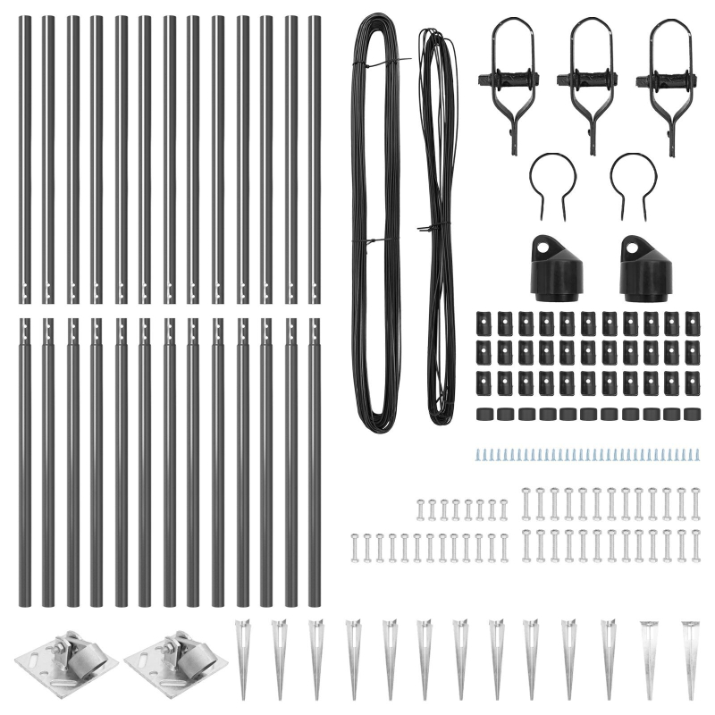 Zaunpfosten mit Spike 13 Stück Ø32 mm 170 cm Galvanisiertes Stahl