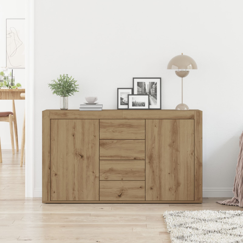 Sideboard Eichenholz Holzwerkstoff 120 x 36 x 69 cm