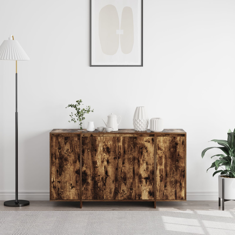 Geräumiges Eichen-Sideboard Geräucherte Eiche Holz 135 x 41 x 75 cm