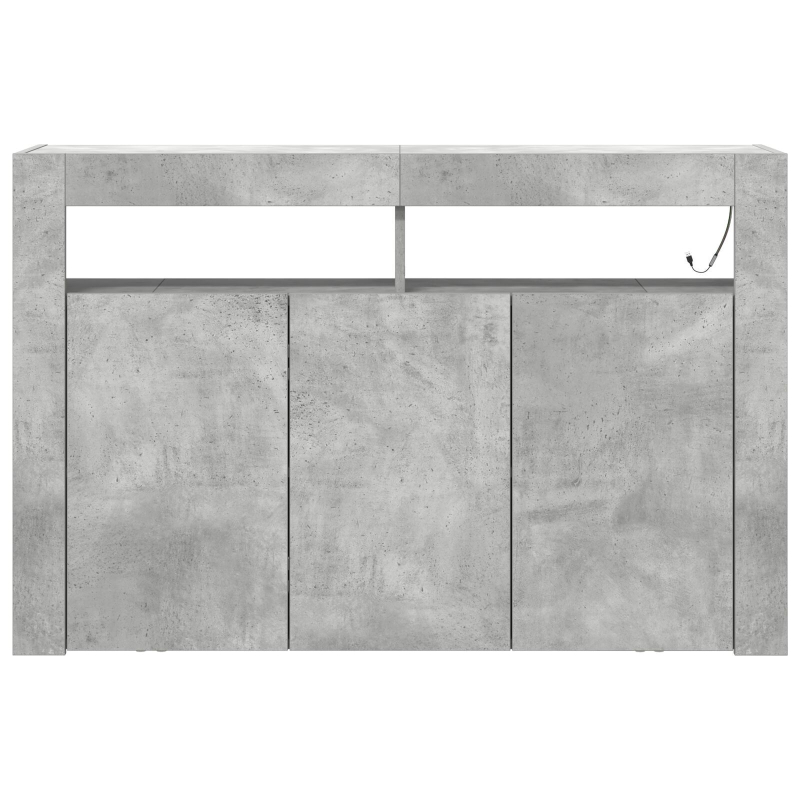 Sideboard Beton Grau Engineered Wood 116 x 30 x 75 cm Rechteckig