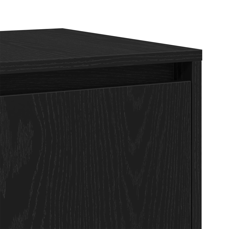 Schwarzes Eichen-Sideboard Holzfurnier 135 x 41 x 75 cm Rechteckig