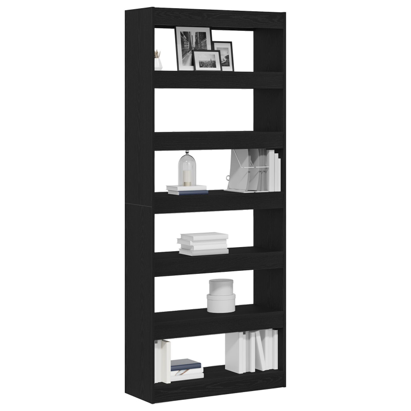 schwarzes Eichenregal Schwarzeiche Holzwerkstoff 80 x 30 x 198 cm