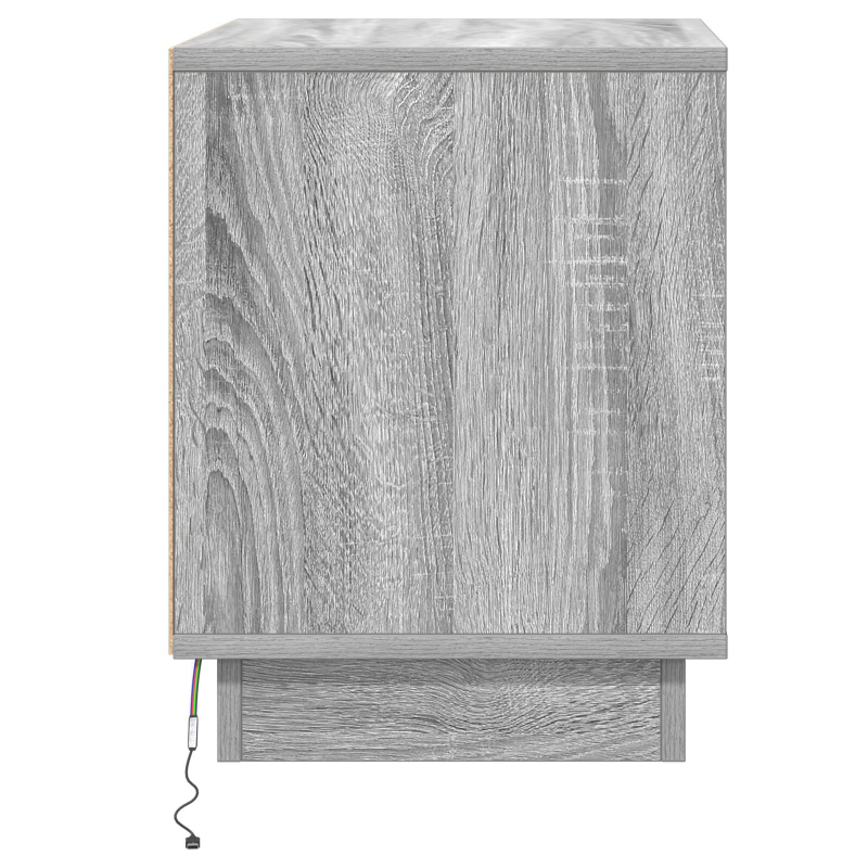 Nachttische mit LED-Lichtern 2 Stück Grau Sonoma 44x34,5x45 cm