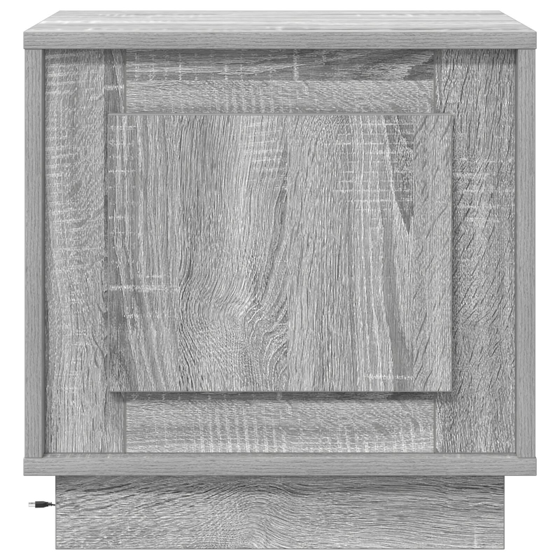 Nachttische mit LED-Lichtern 2 Stück Grau Sonoma 44x34,5x45 cm