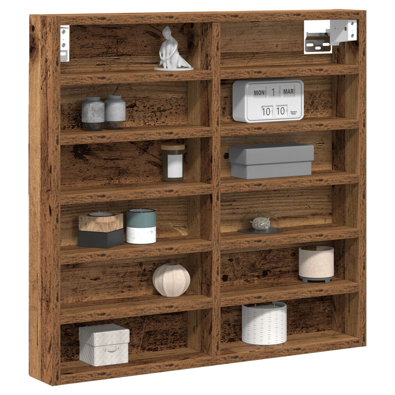 Vitrine Schrank Alte Holz 60x8,5x58 cm Ingenieure Holz