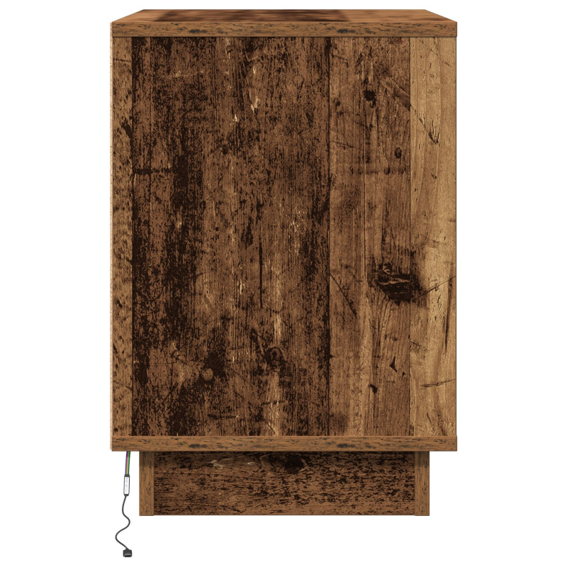 Nachttische mit LED 2er Set Altes Holz 50x34,5x50 cm