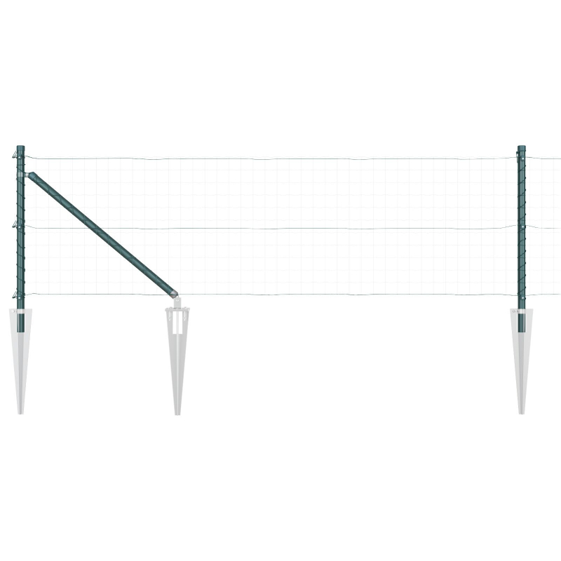 Zaunpfosten mit Spieß 26 Stück Ø32 mm 120 cm Verzinkter Stahl