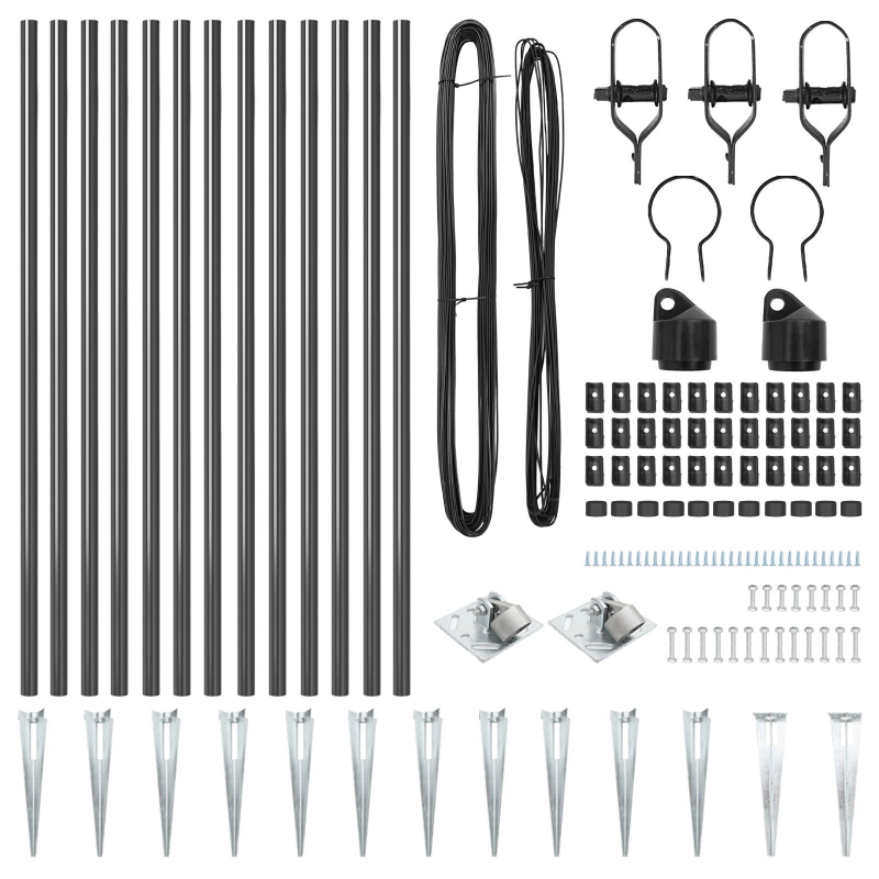 Zaunpfosten mit Spike 13 Stück Ø32 mm 60 cm Galvanisiertes Stahl