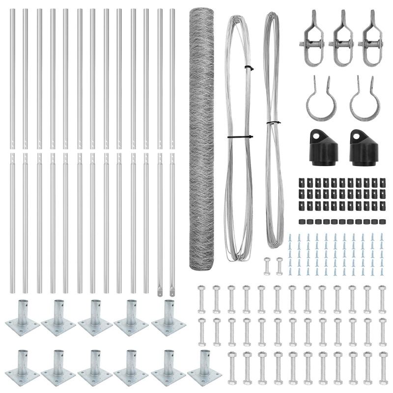 Zaun Set Set aus 2 Feuerverzinkter Stahl 25 x 1,5 m Langlebig