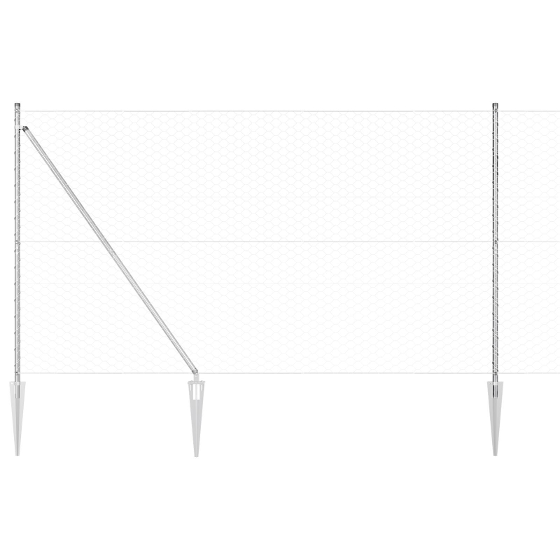Zaun Set 2er Set Verzinkter Stahl 25 x 1,5 m Langlebig