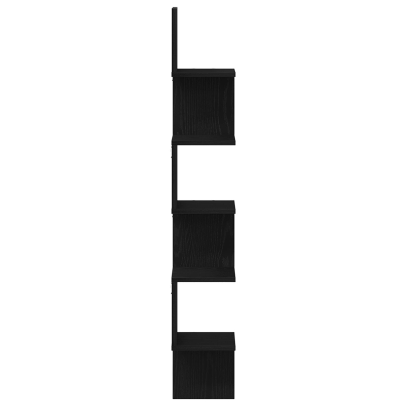 Wand-Eckregal Schwarz Eiche 20x20x127,5 cm Holzwerkstoff