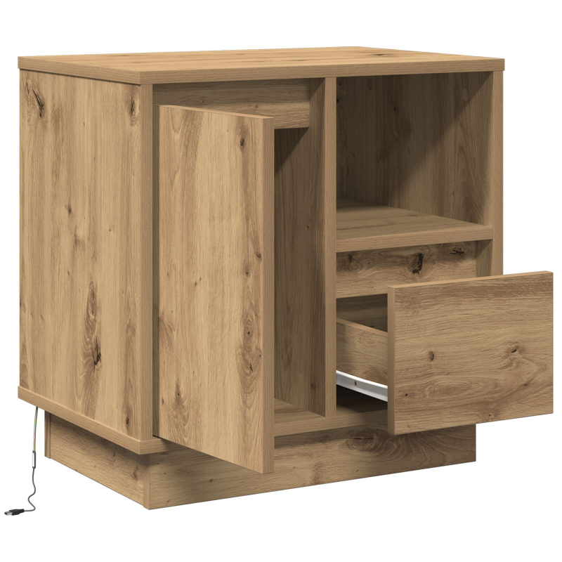 Nachttisch mit LED Artisan Eiche 50x34,5x50 cm