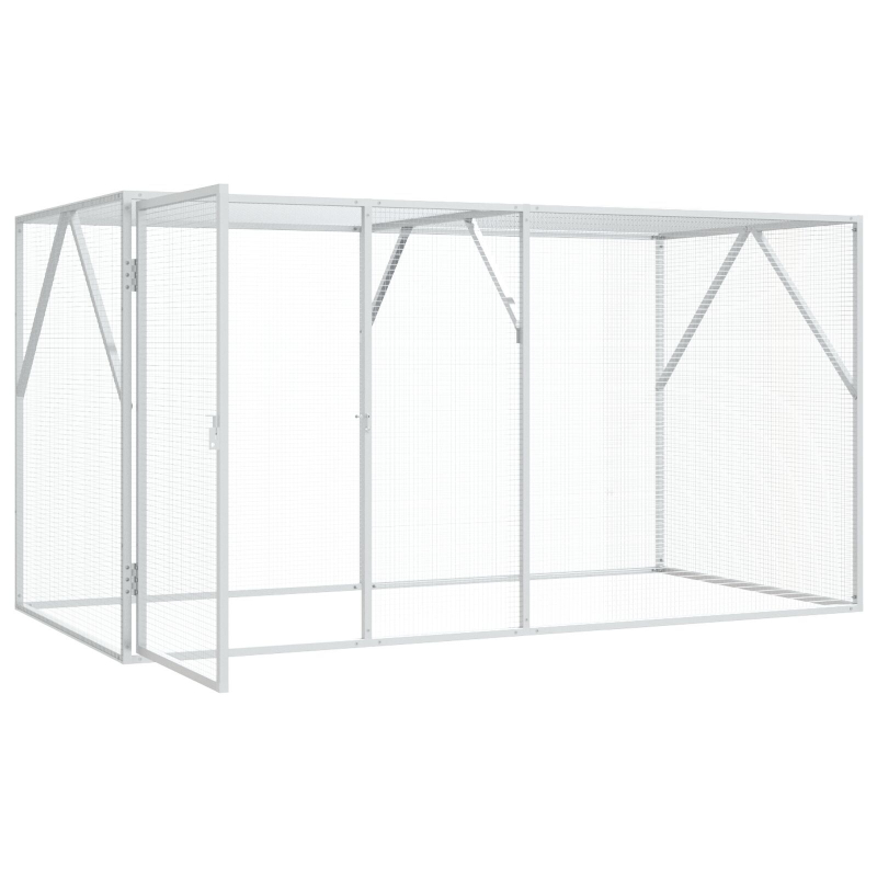 Vogelvoliere Anthrazit 102x208x108 cm Stahl