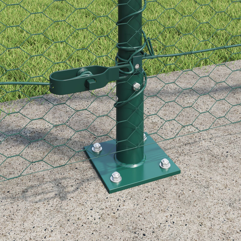 Zaun-Set Set aus 2 Grün Stahl, PVC 25 x 1,5 m Langlebig