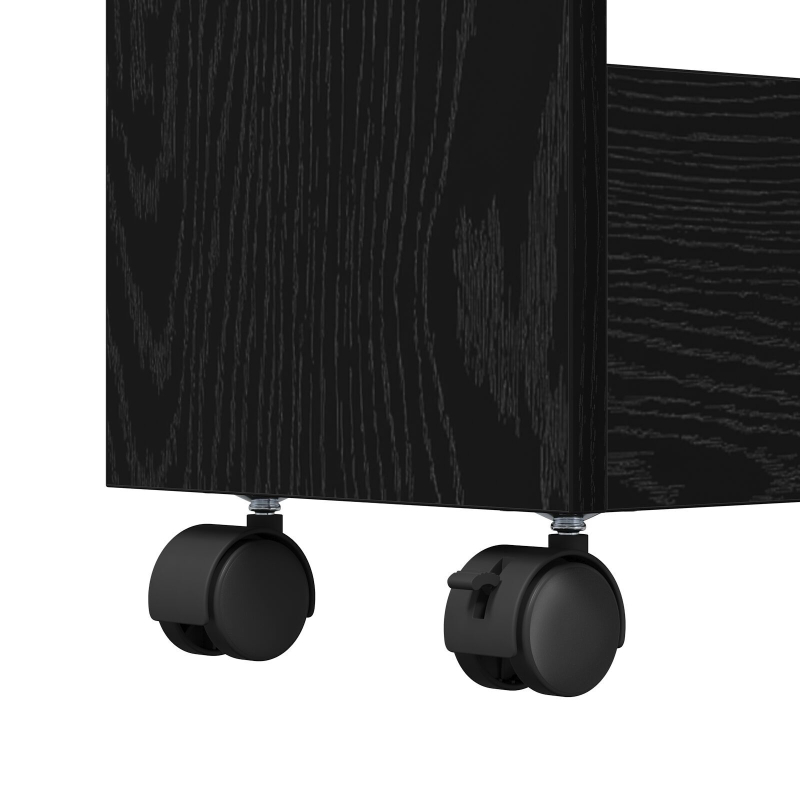 schmaler Aufbewahrungstrolley 3 Tier Schwarze Eiche Ingenieuholz